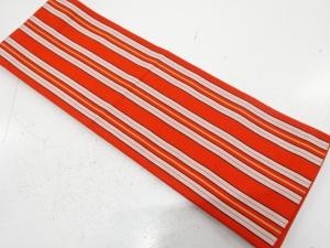 本場筑前博多　縞模様織り出し　半幅帯